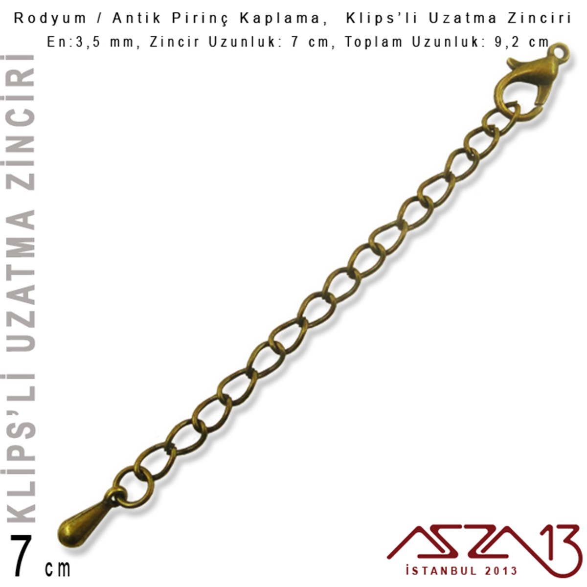 Antik Pirinç ve Rodyum Kaplama -  7 cm - Klips'li Uzatma Zinciri / 1 AdetKlips'li ZincirTAKI, HOBİ, TAKI MALZEMELERİ, TOHO, MIYUKI DELICA, KUMİHİMO DİSK, SWAROVSKI KRİSTAL, TAKI TASARIMIKlips'li ZincirMarkasız06.Tm.63.Zn.66_PAntik Pirinç ve Rodyum Kaplama -  7 cm - Klips'li Uzatma Zinciri / 1 Adet