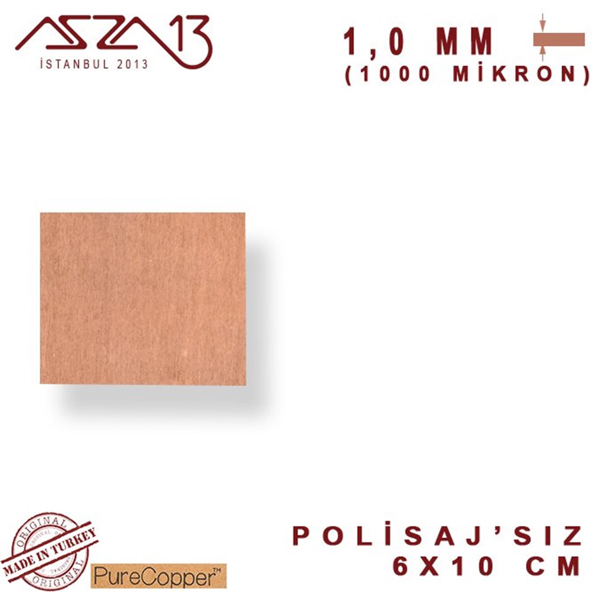 Bakır Şerit BantMETALMarkasız1,0 mm Bakır Şerit (60mm x 100mm)