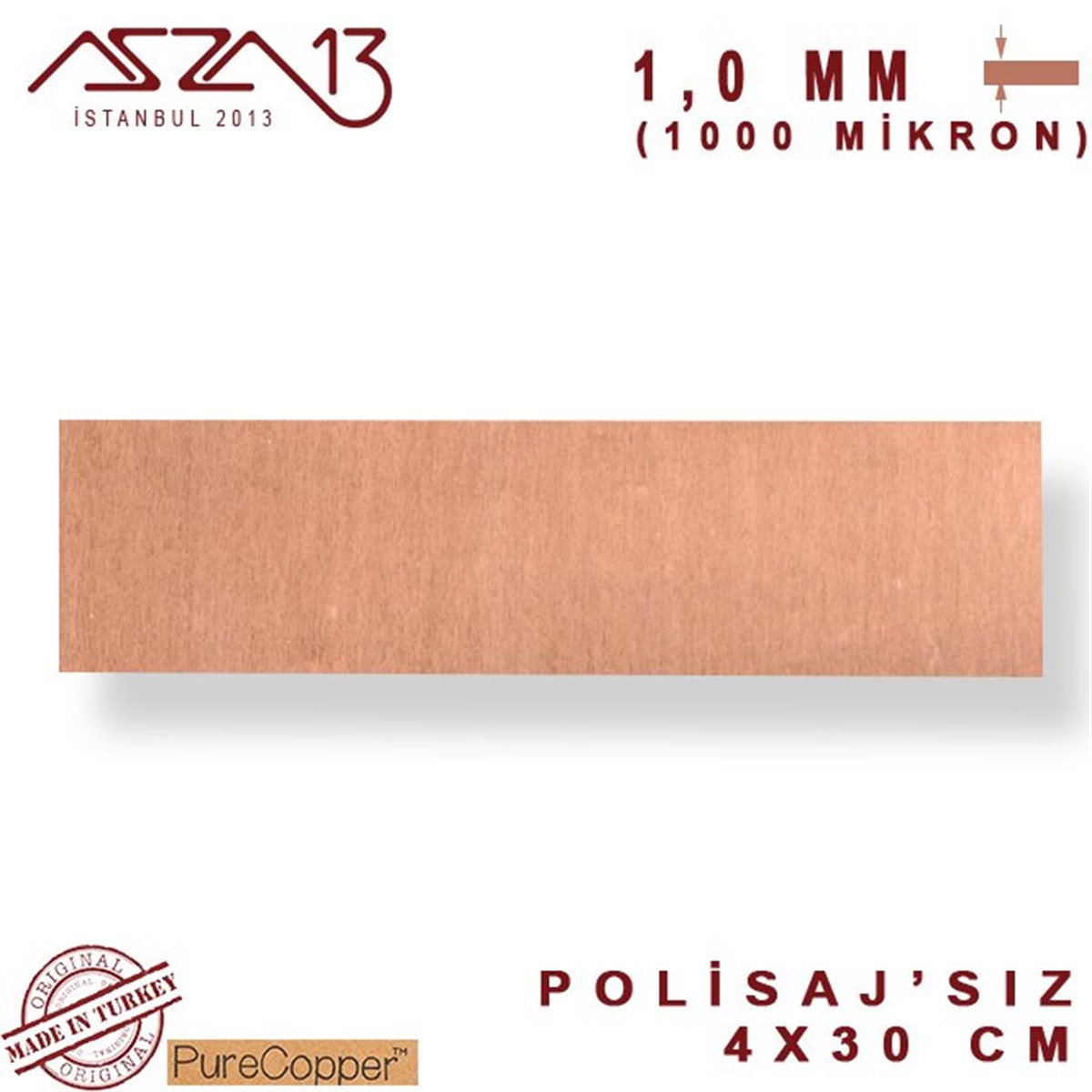 Bakır Şerit BantMETALMarkasız1,0 mm Bakır Şerit (40mm x 300mm)