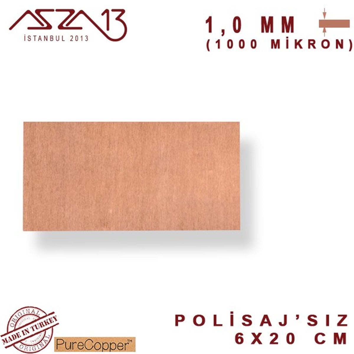 Bakır Şerit BantMETALMarkasız1,0 mm Bakır Şerit (60mm x 200mm)