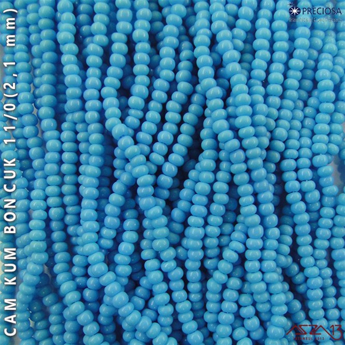 Cam Kum Boncuk 11/0 NumaraBONCUK ve TAŞPreciosaMavi Cam Kum Boncuk 11/0 (2,1 mm) 40 gr