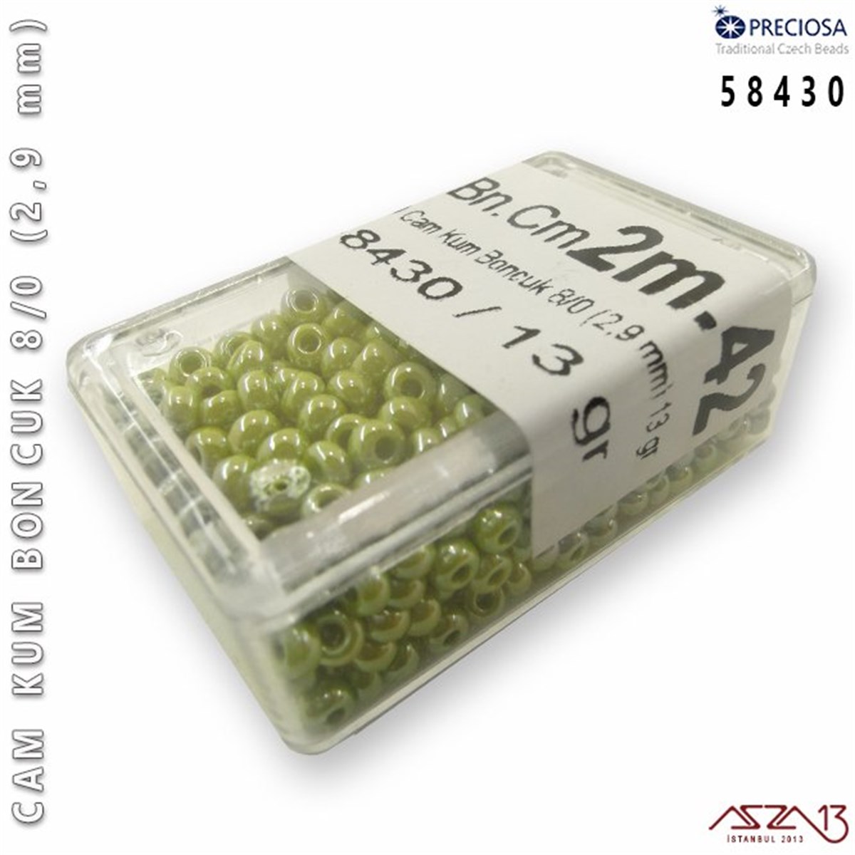 Cam Kum Boncuk 8/0 NumaraBONCUK ve TAŞPreciosa58430 Cam Kum Boncuk 8/0 (2,9 mm) 13 gr