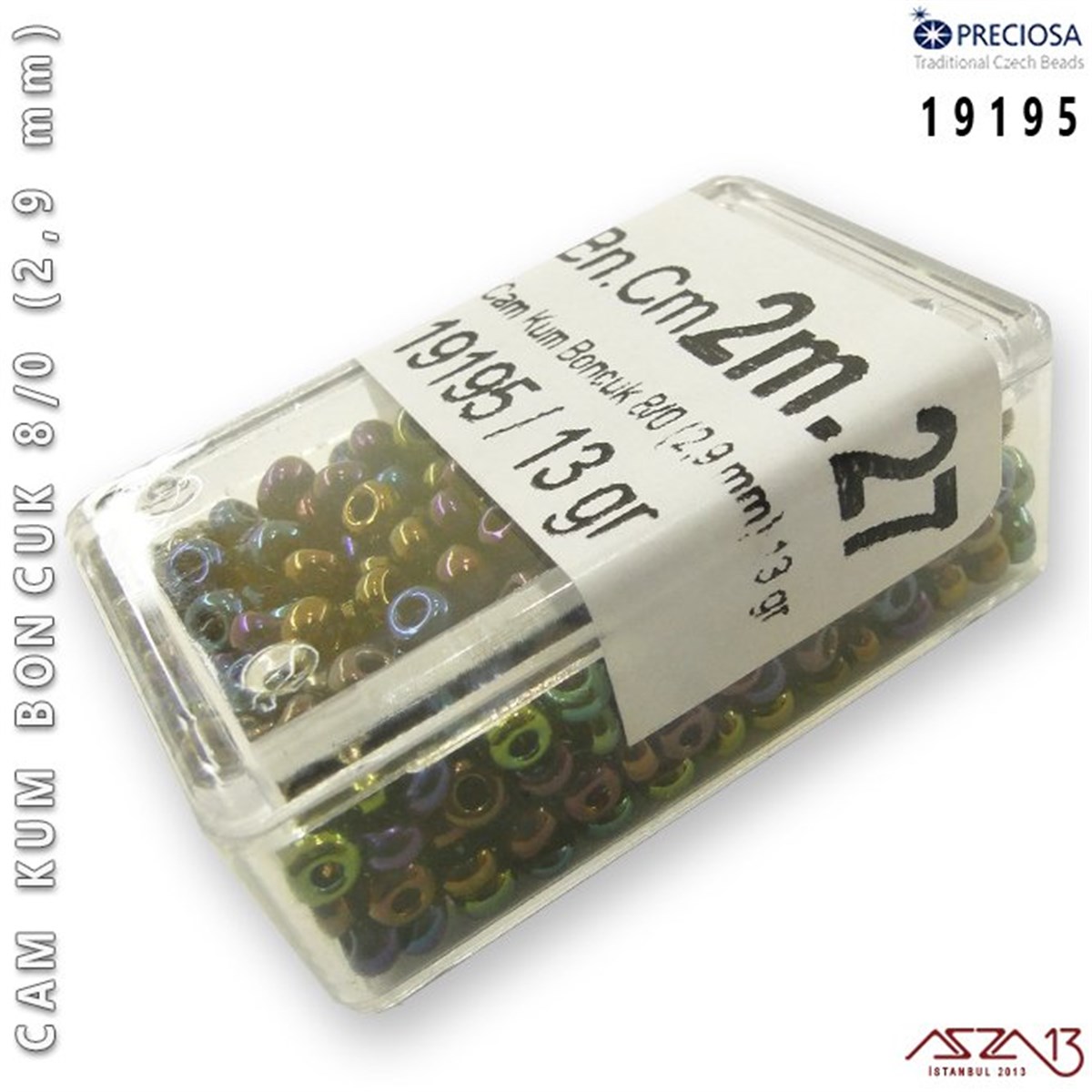 Cam Kum Boncuk 8/0 NumaraBONCUK ve TAŞPreciosa19195 Cam Kum Boncuk 8/0 (2,9 mm) 13 gr