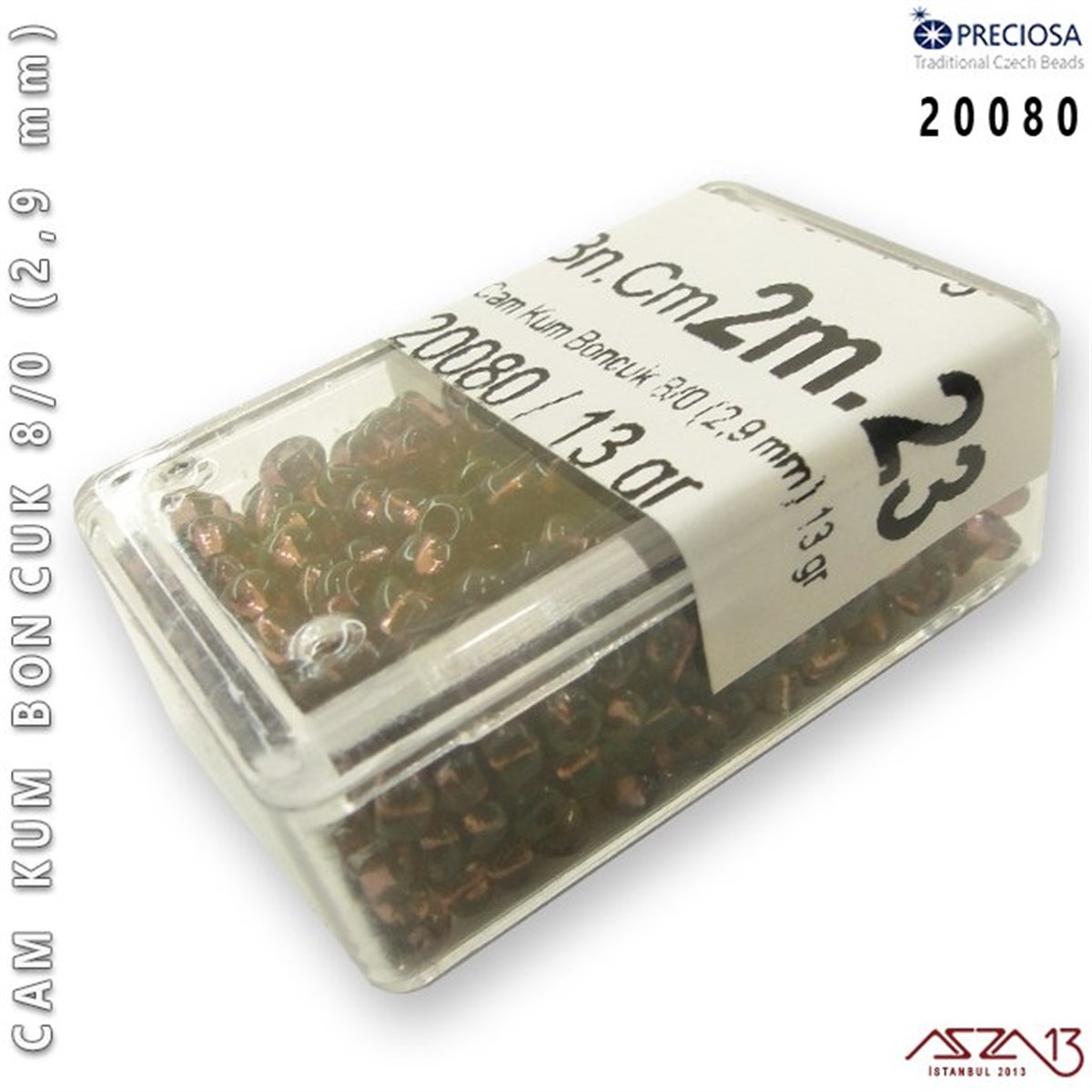 Cam Kum Boncuk 8/0 NumaraBONCUK ve TAŞPreciosa20080 Cam Kum Boncuk 8/0 (2,9 mm) 13 gr