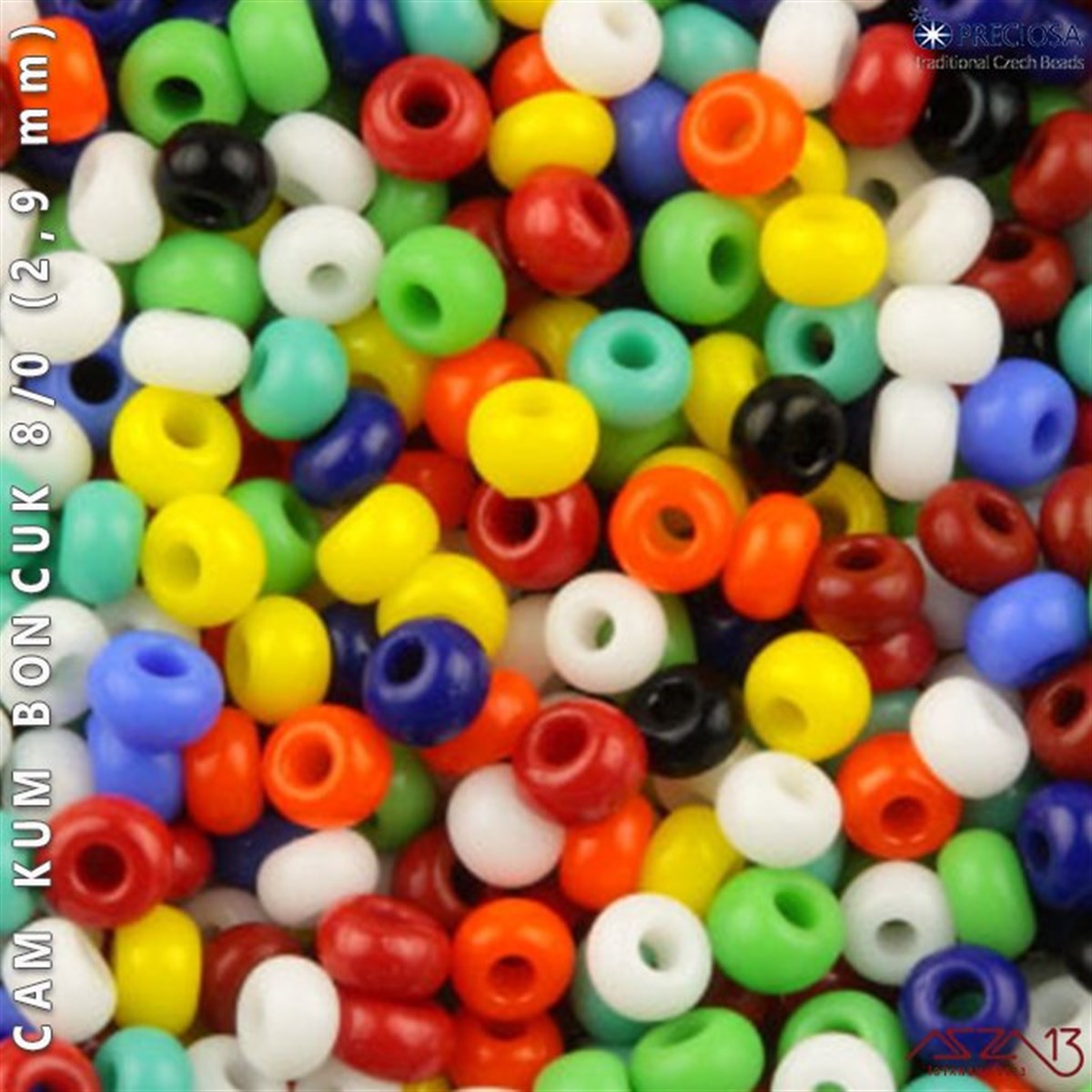 Cam Kum Boncuk 8/0 NumaraBONCUK ve TAŞPreciosaKarışık Renk Cam Kum Boncuk 8/0 (2,9 mm) 13 gr
