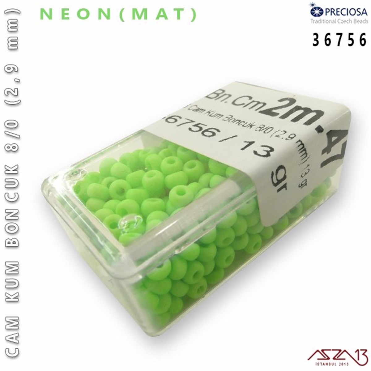 Cam Kum Boncuk 8/0 NumaraBONCUK ve TAŞPreciosa36756 Cam Kum Boncuk 8/0 (2,9 mm) 13 gr