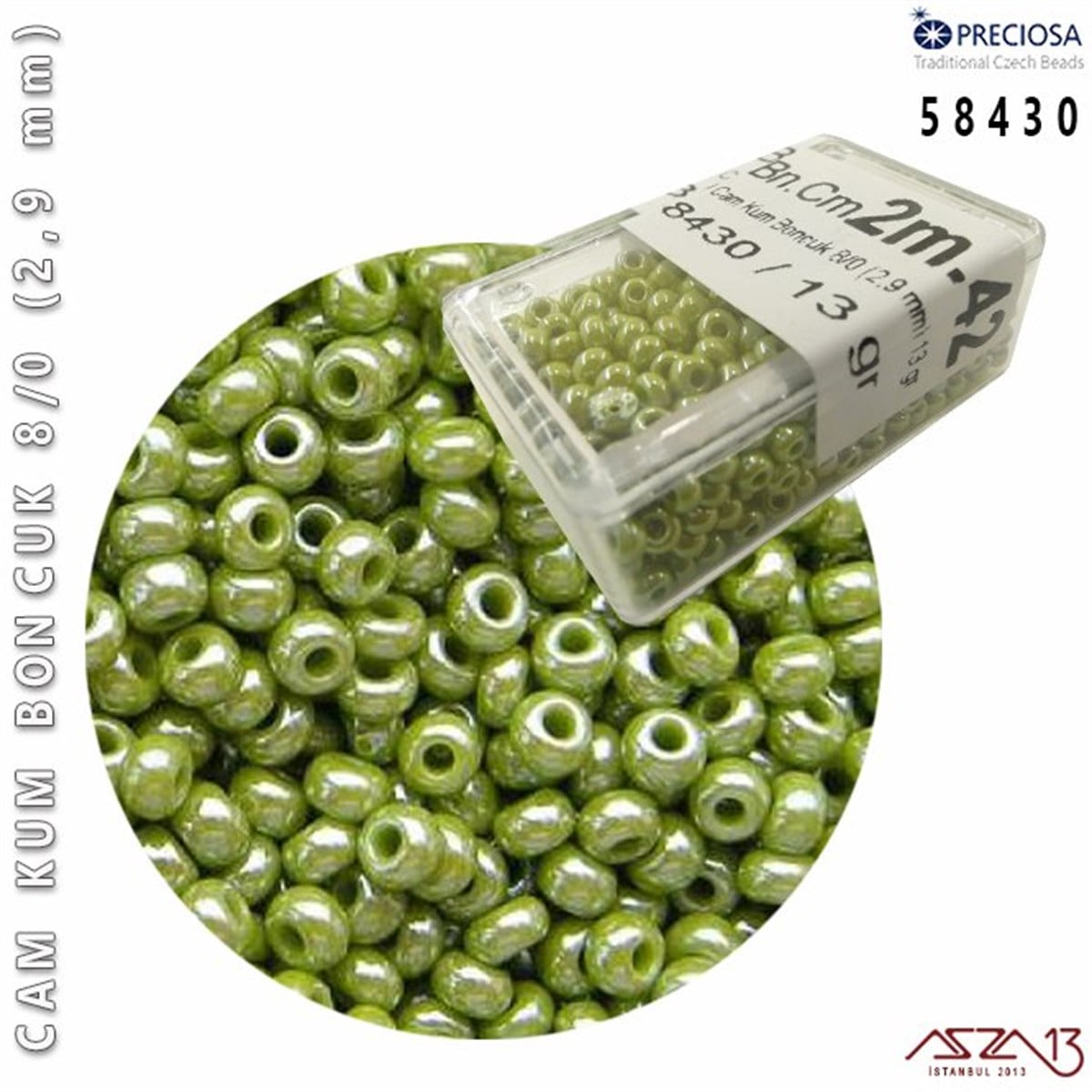 Cam Kum Boncuk 8/0 NumaraBONCUK ve TAŞPreciosa58430 Cam Kum Boncuk 8/0 (2,9 mm) 13 gr