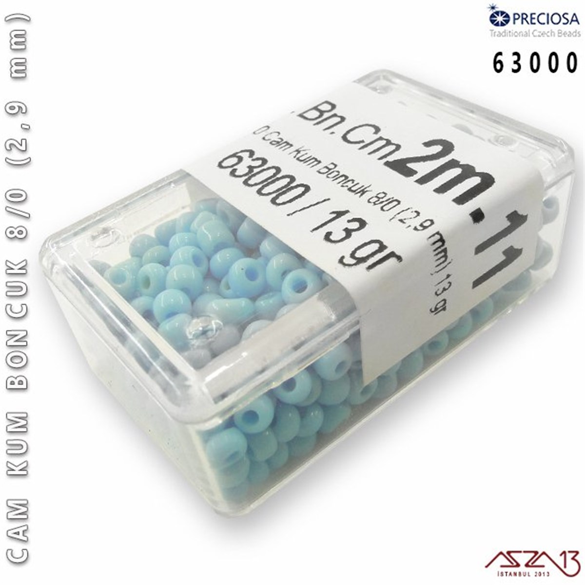 Cam Kum Boncuk 8/0 NumaraBONCUK ve TAŞPreciosa63000 Cam Kum Boncuk 8/0 (2,9 mm) 13 gr