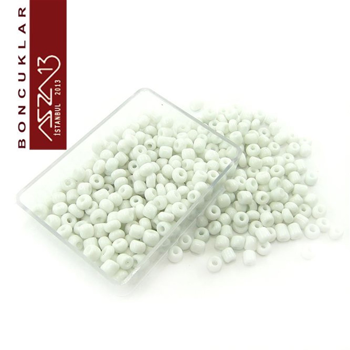 Cam Kum BoncukBONCUK ve TAŞMarkasız6/0 (4,1 mm) Beyaz Kum Cam Boncuk