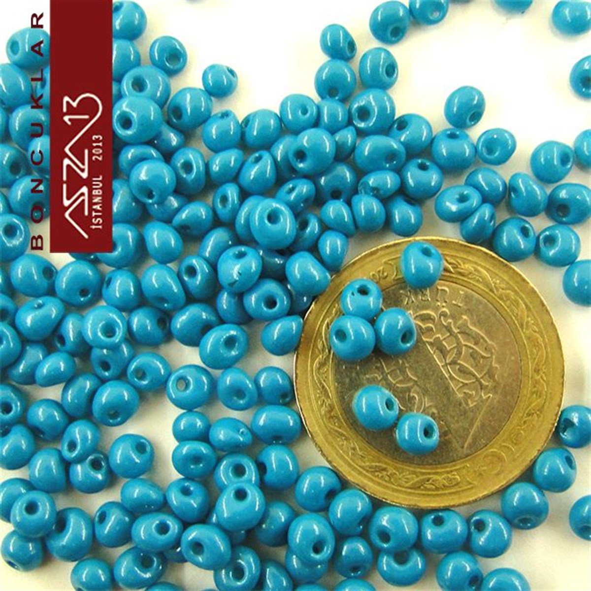 Cam Kum BoncukBONCUK ve TAŞPreciosa5/0 Damla (Drop), Küf Mavisi, Kum Cam Boncuk / 20 gr