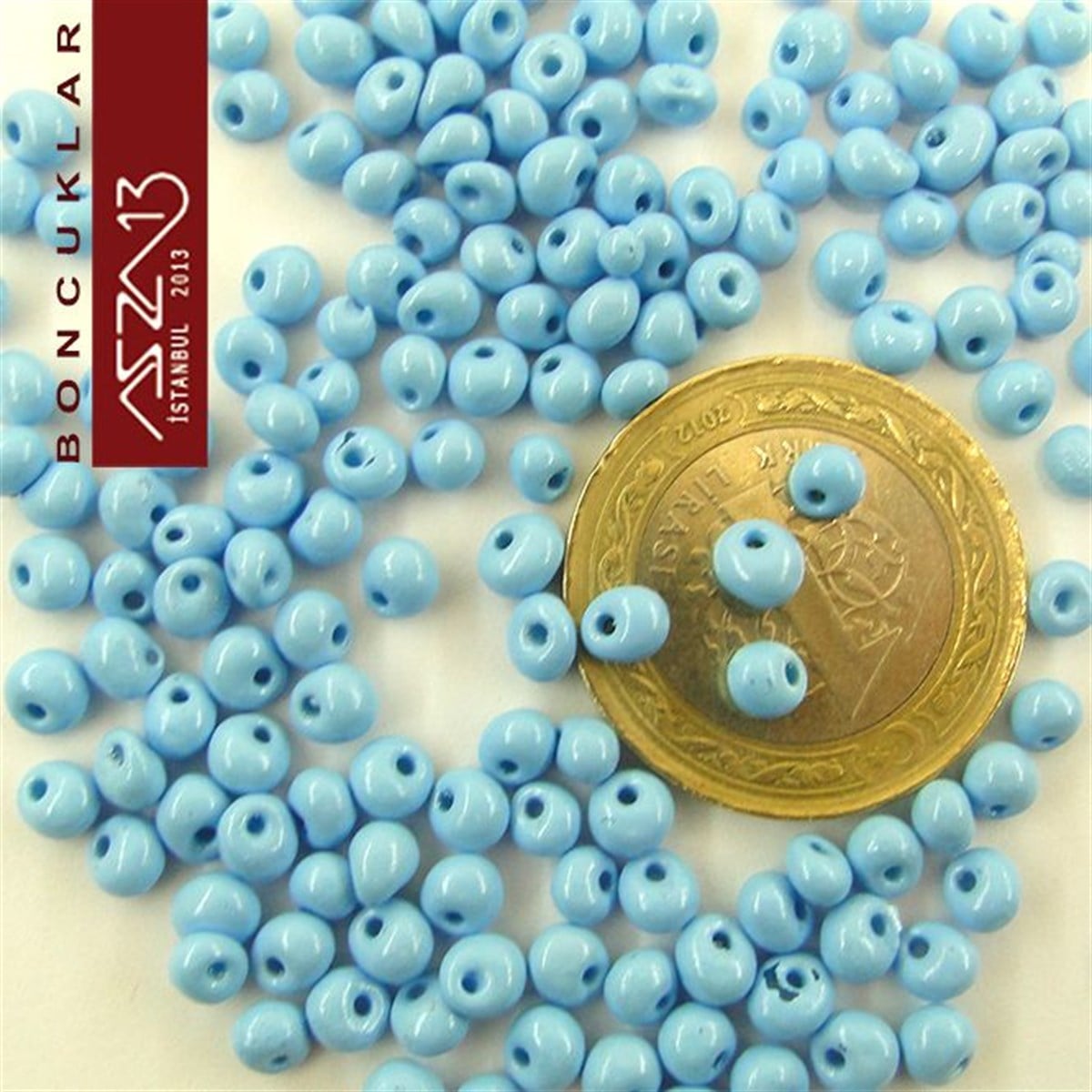 Cam Kum BoncukBONCUK ve TAŞPreciosa5/0 Damla (Drop), Bebek Mavisi, Kum Cam Boncuk / 20 gr