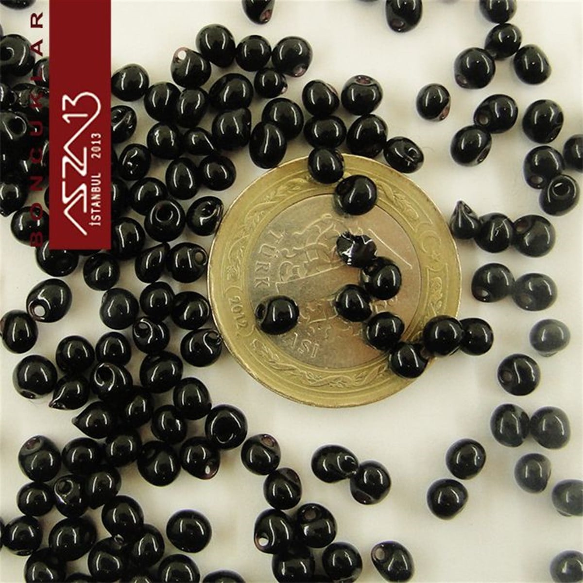 Cam Kum BoncukBONCUK ve TAŞPreciosa5/0 Damla (Drop), Siyah, Kum Cam Boncuk / 20 gr