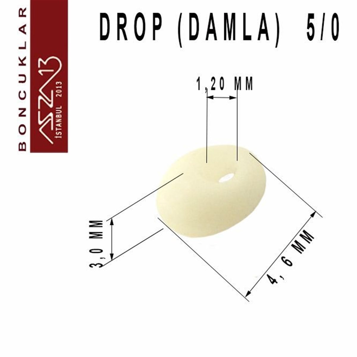 Cam Kum BoncukBONCUK ve TAŞPreciosa5/0 Damla (Drop), Beyaz, Kum Cam Boncuk / 20 gr