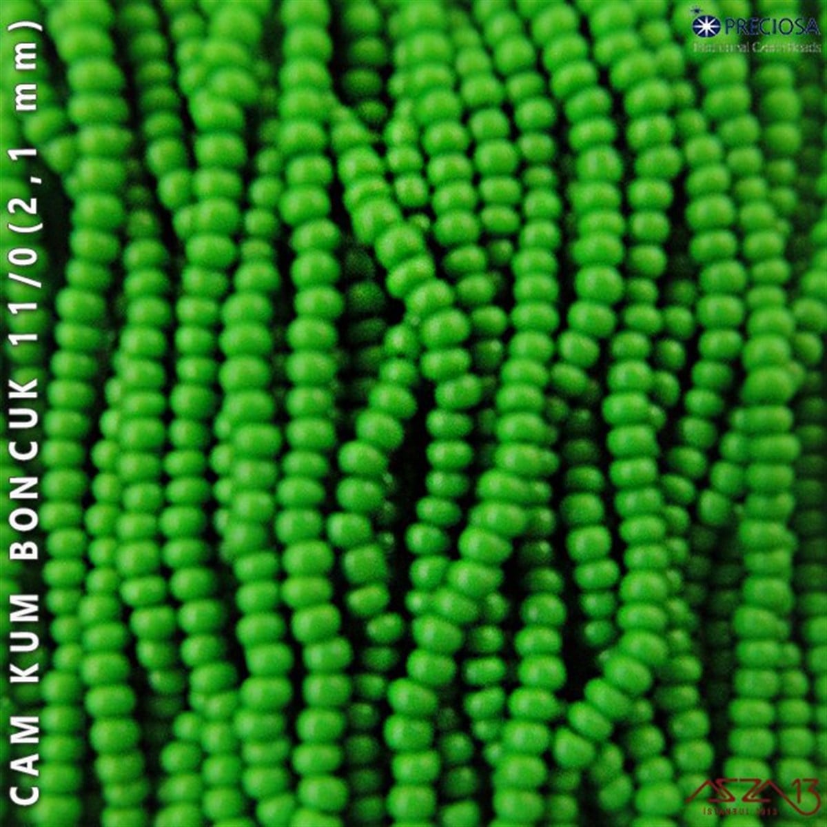 Cam Kum BoncukBONCUK ve TAŞPreciosaAçık Küf Yeşili Cam Kum Boncuk 11/0 (2,1 mm) 40 gr