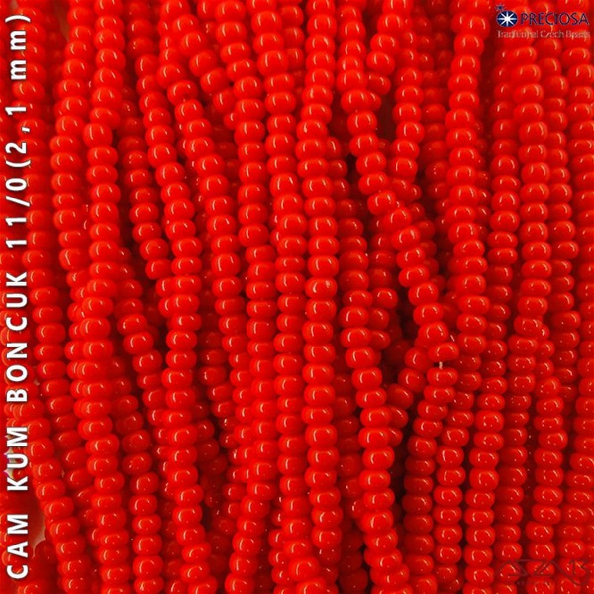 Cam Kum BoncukBONCUK ve TAŞPreciosaBayrak Kırmızısı Cam Kum Boncuk 11/0 (2,1 mm) 40 gr