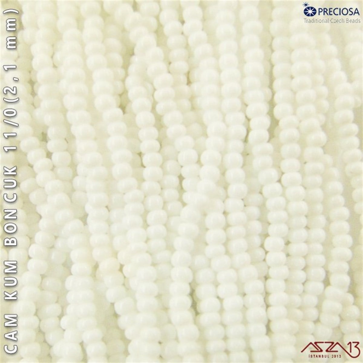 Cam Kum BoncukBONCUK ve TAŞPreciosaBeyaz Cam Kum Boncuk 11/0 (2,1 mm) 40 gr