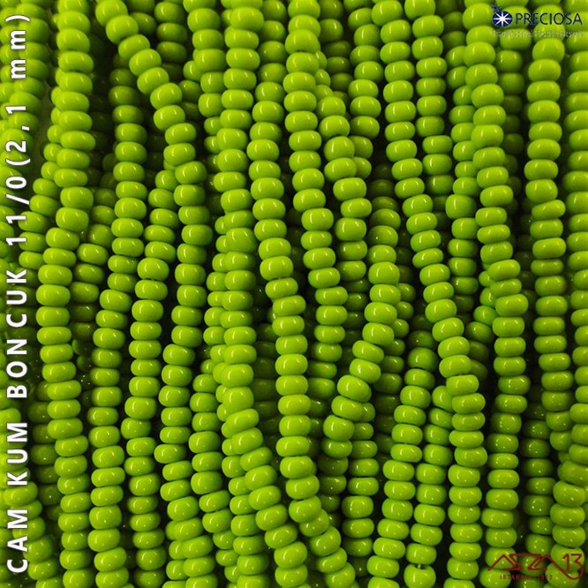 Cam Kum BoncukBONCUK ve TAŞPreciosaFıstık Yeşili Cam Kum Boncuk 11/0 (2,1 mm) 40 gr
