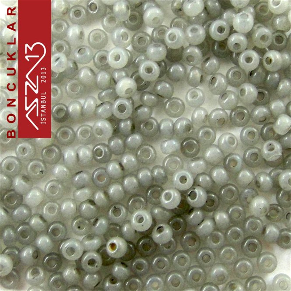 Cam Kum BoncukBONCUK ve TAŞPreciosaGri-Yeşil Cam Kum Boncuk (13/0 - 1,7 mm) 20 gr