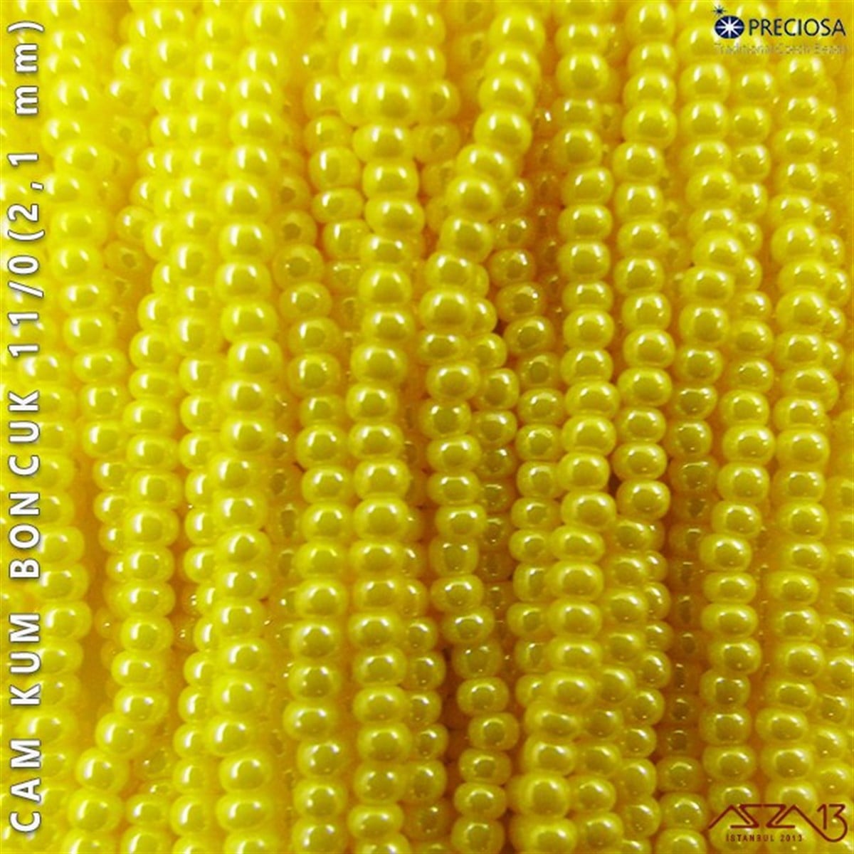Cam Kum BoncukBONCUK ve TAŞPreciosaİncili Sarı Cam Kum Boncuk 11/0 (2,1 mm) 40 gr