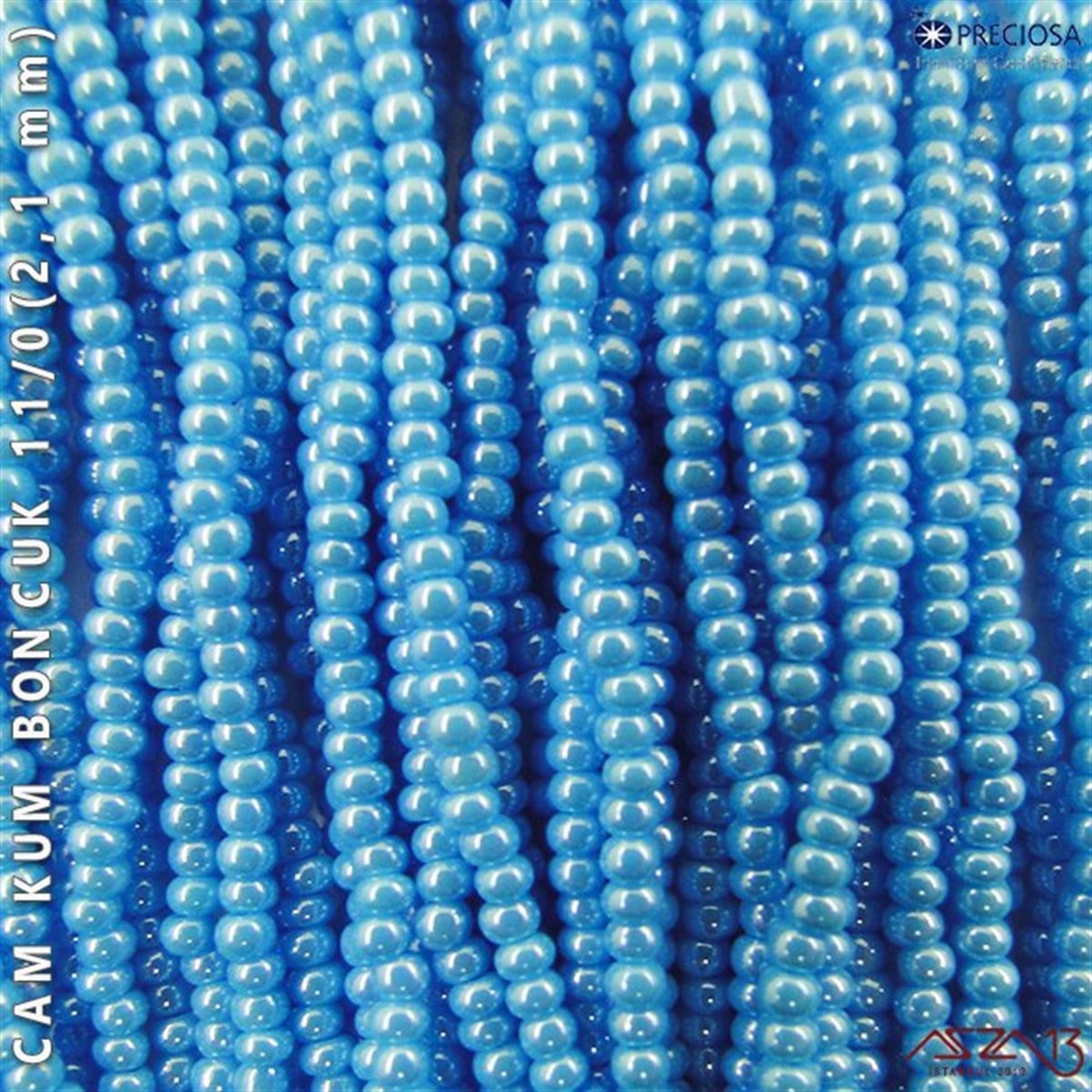Cam Kum BoncukBONCUK ve TAŞPreciosaİncili Açık Mavi Cam Kum Boncuk 11/0 (2,1 mm) 40 gr