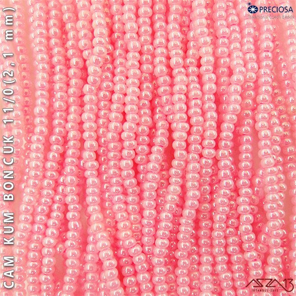 Cam Kum BoncukBONCUK ve TAŞPreciosaİncili Şeker Pembe Cam Kum Boncuk 11/0 (2,1 mm) 40 gr
