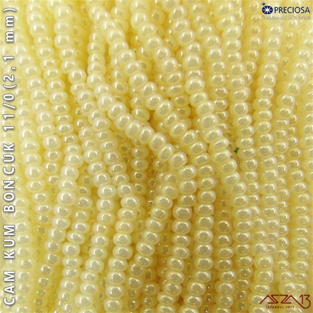 Cam Kum BoncukBONCUK ve TAŞPreciosaİncili Beyaz Cam Kum Boncuk 11/0 (2,1 mm) 40 gr