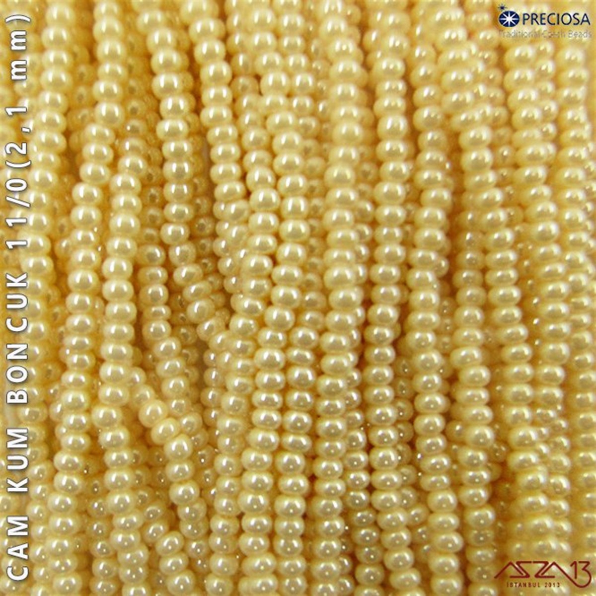 Cam Kum BoncukBONCUK ve TAŞPreciosaİncili Açık Bej Cam Kum Boncuk 11/0 (2,1 mm) 40 gr