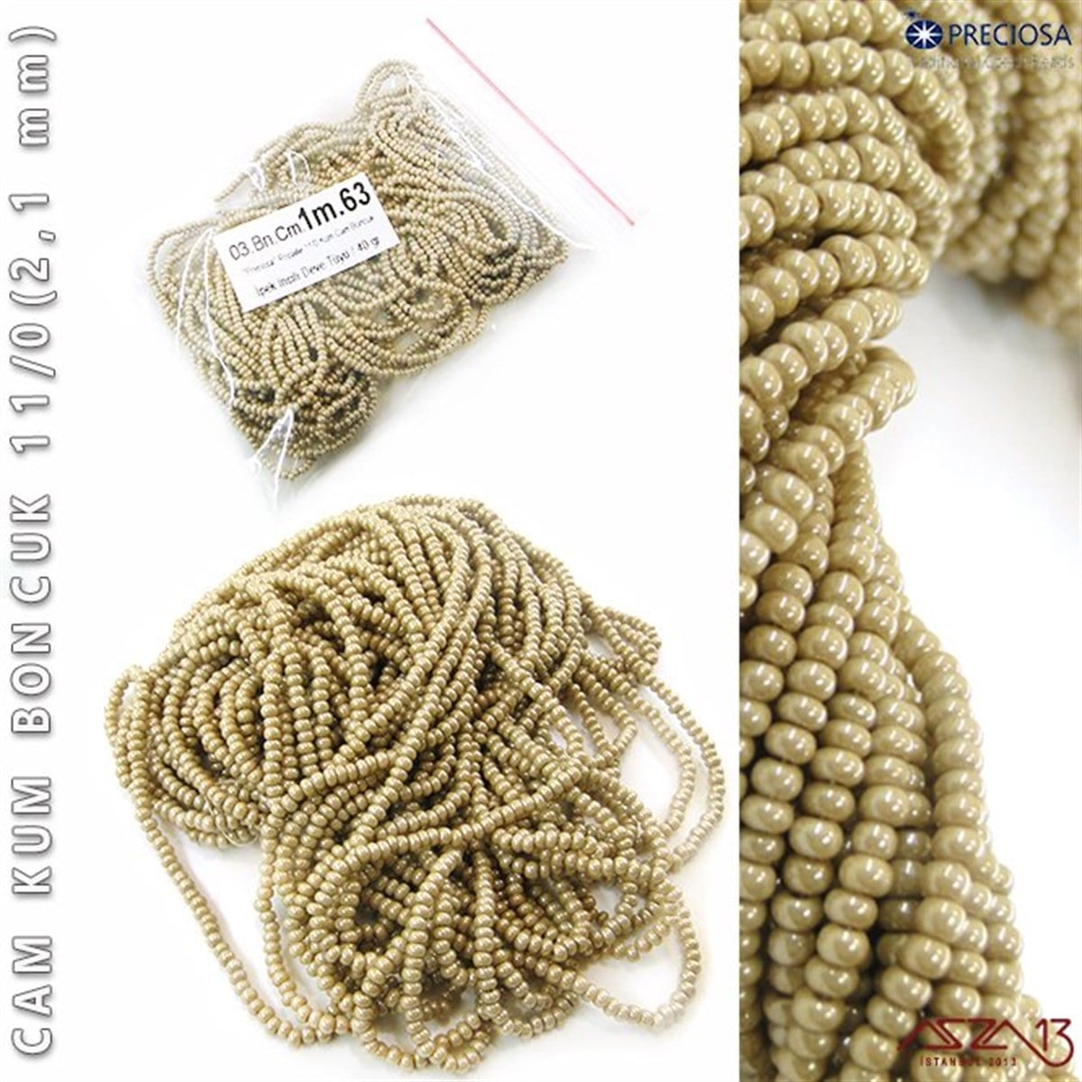 Cam Kum BoncukBONCUK ve TAŞPreciosaİpek İncili Deve Tüyü Cam Kum Boncuk 11/0 (2,1 mm) 40 gr
