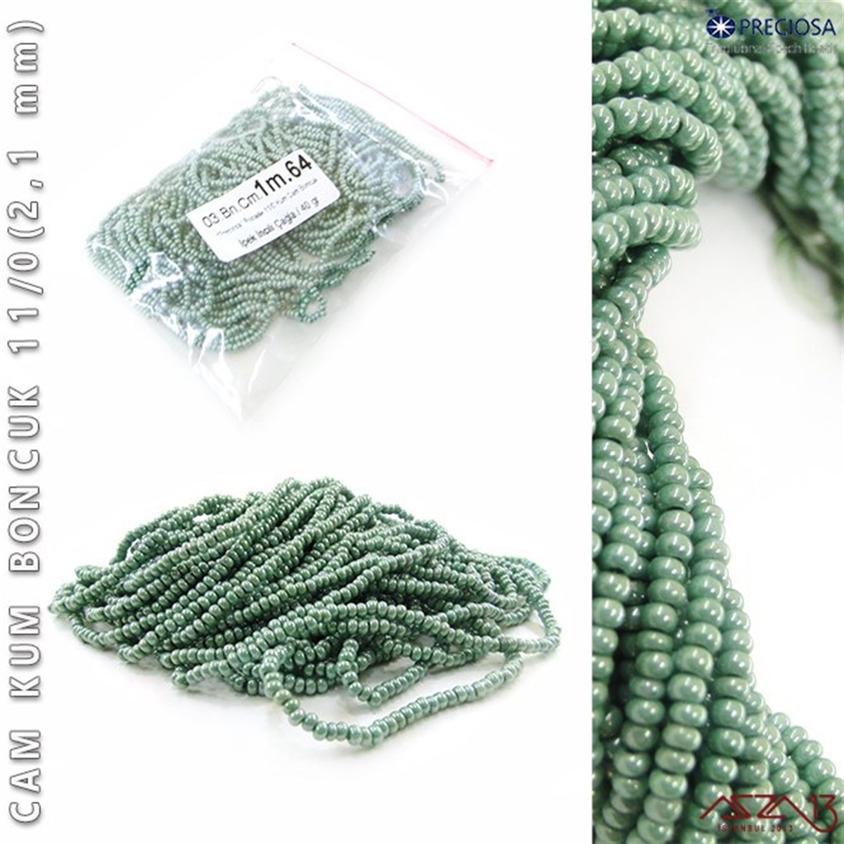 Cam Kum BoncukBONCUK ve TAŞPreciosaİpek İncili Çağla Cam Kum Boncuk 11/0 (2,1 mm) 40 gr