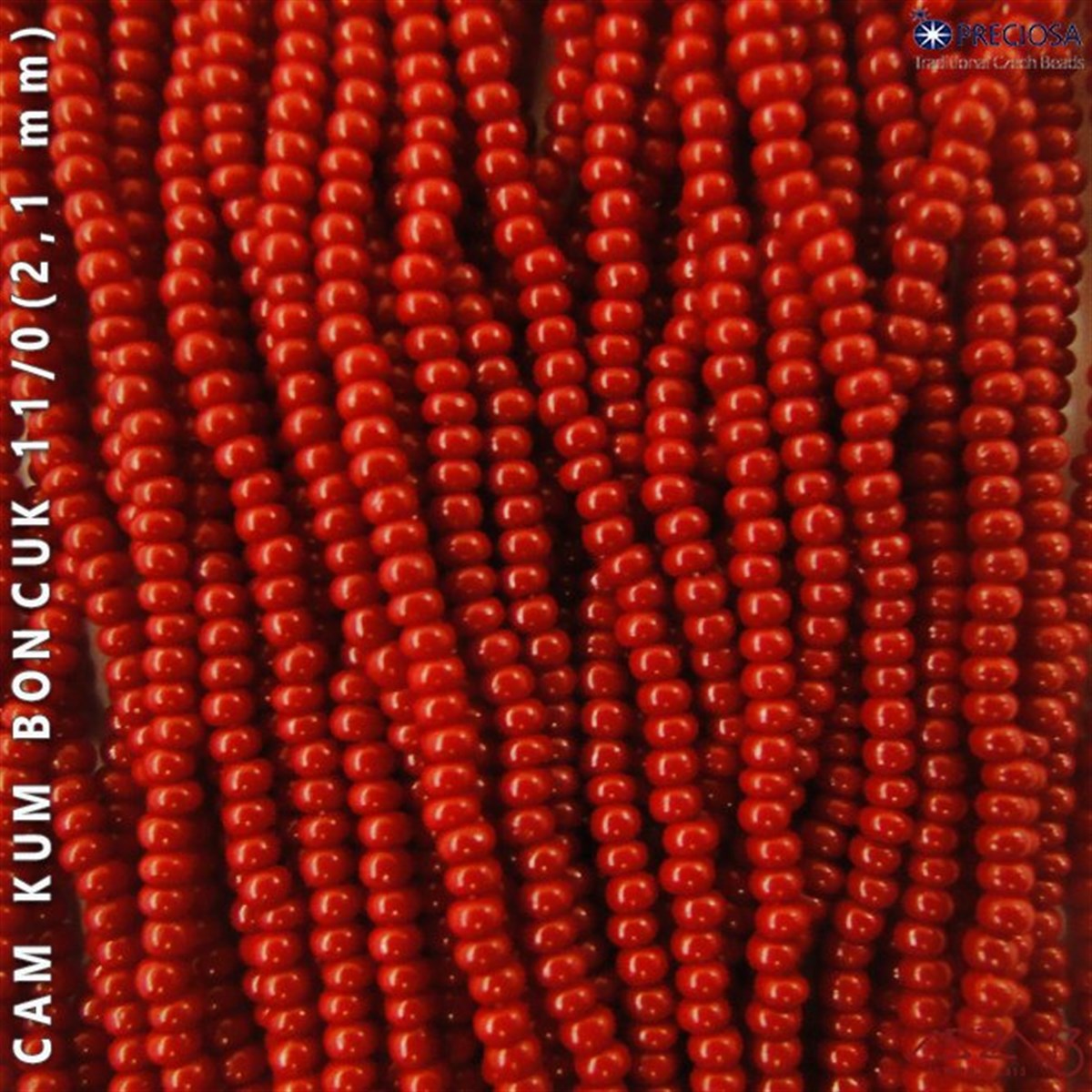 Cam Kum BoncukBONCUK ve TAŞPreciosaKırmızı Cam Kum Boncuk 11/0 (2,1 mm) 40 gr