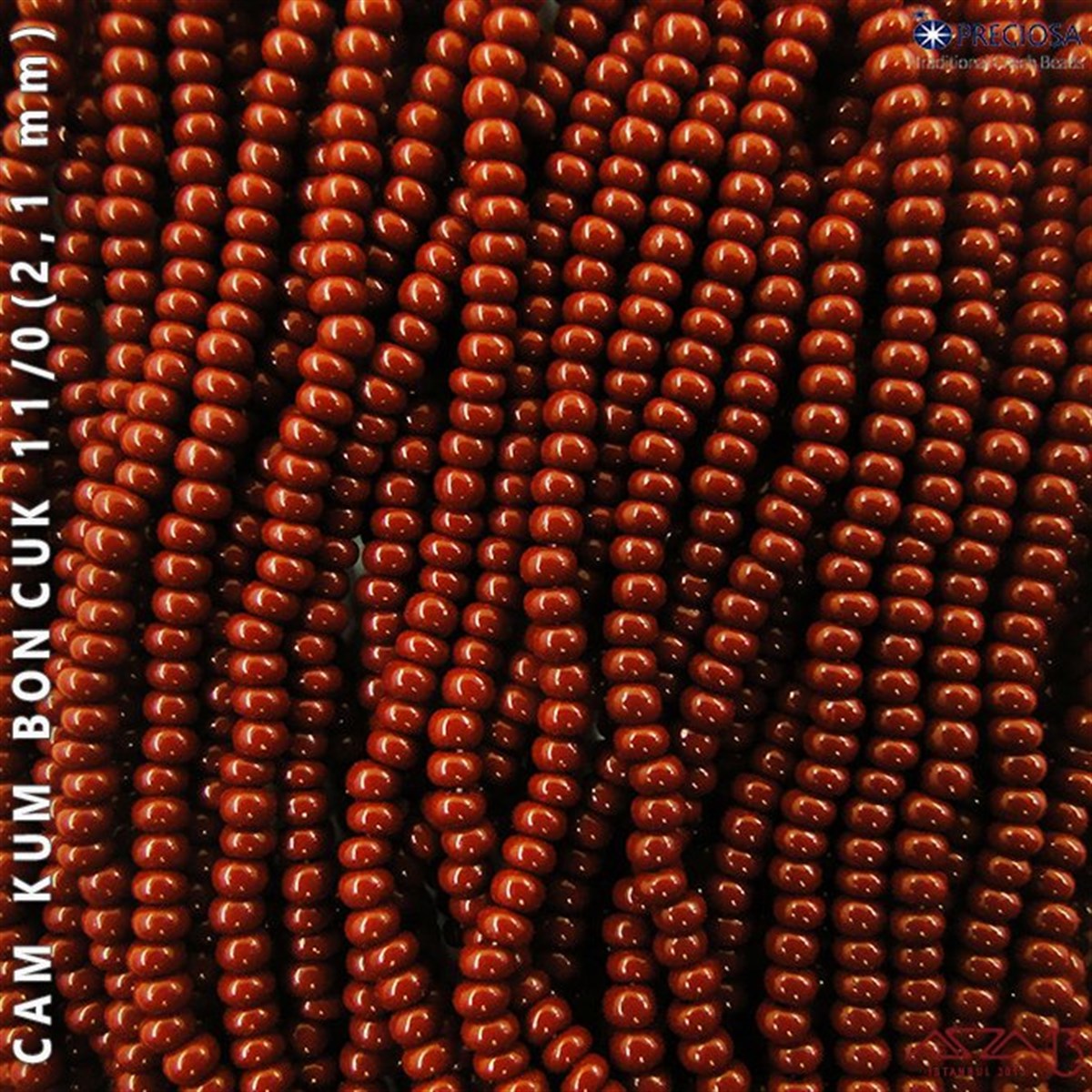 Cam Kum BoncukBONCUK ve TAŞPreciosaKızıl Kahve Cam Kum Boncuk 11/0 (2,1 mm) 40 gr