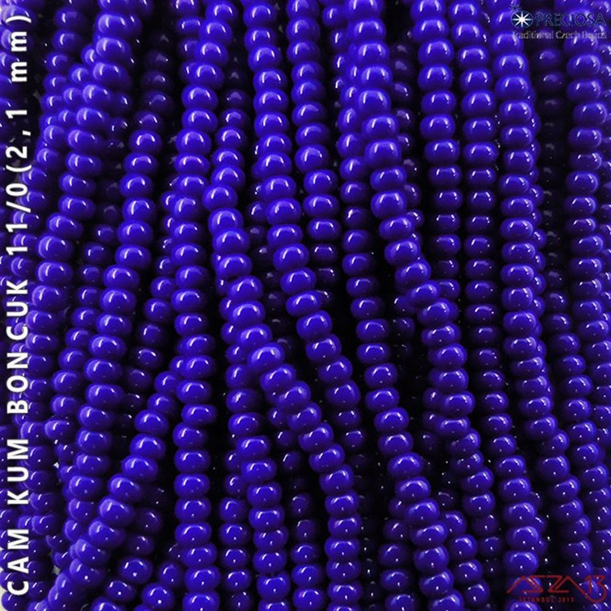 Cam Kum BoncukBONCUK ve TAŞPreciosaKobalt Mavi Cam Kum Boncuk 11/0 (2,1 mm) 40 gr