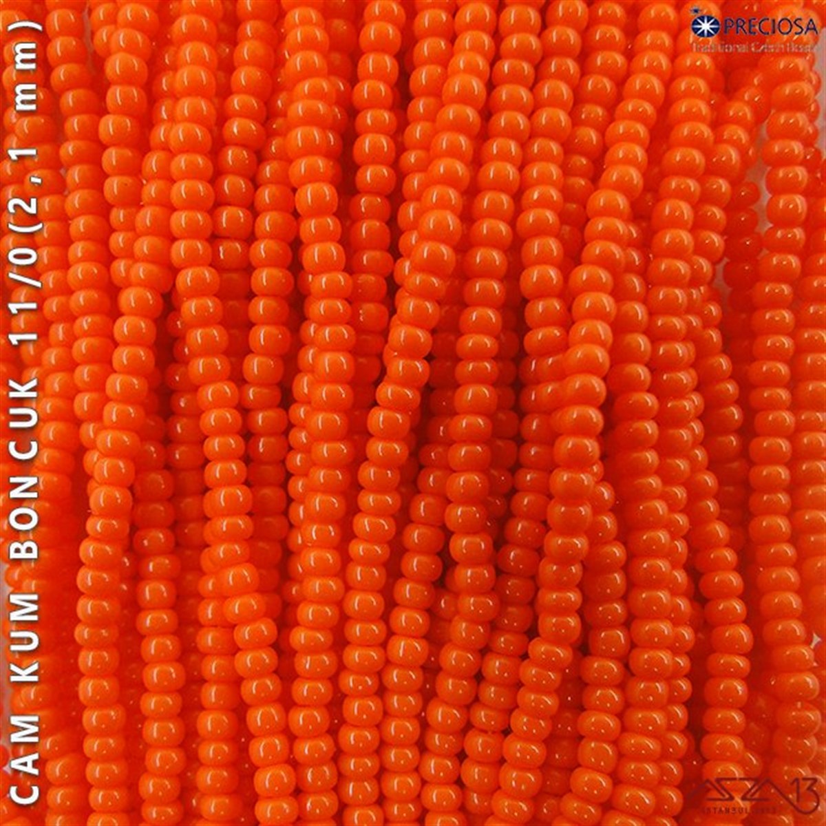 Cam Kum BoncukBONCUK ve TAŞPreciosaKoyu Turuncu Cam Kum Boncuk 11/0 (2,1 mm) 40 gr