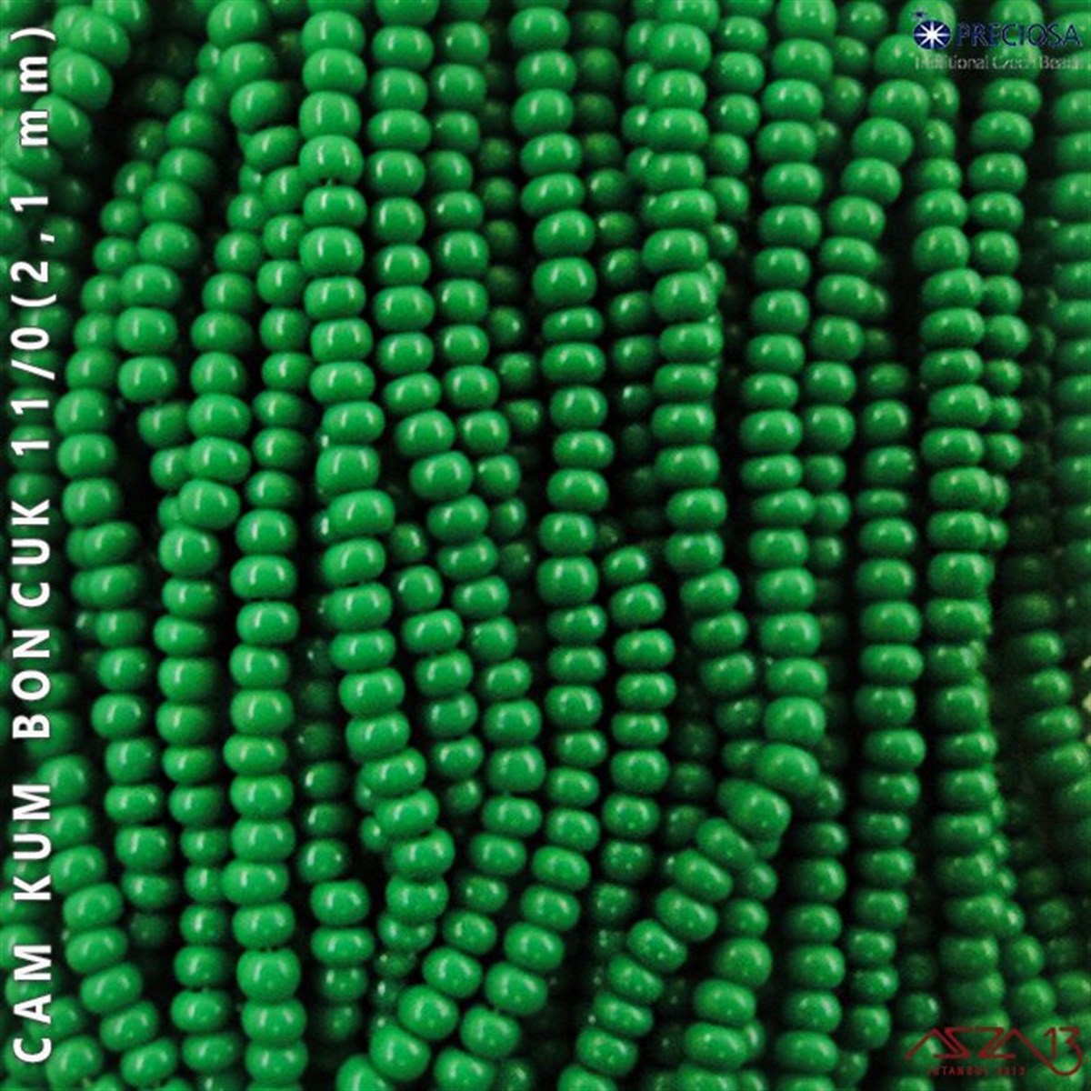 Cam Kum BoncukBONCUK ve TAŞPreciosaKoyu Yeşil Cam Kum Boncuk 11/0 (2,1 mm) 40 gr