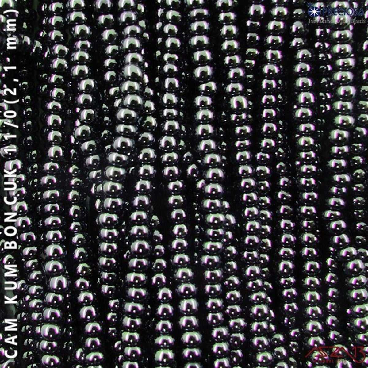 Cam Kum BoncukBONCUK ve TAŞPreciosaMetalik Gri Mavi Cam Kum Boncuk 11/0 (2,1 mm) 40 gr