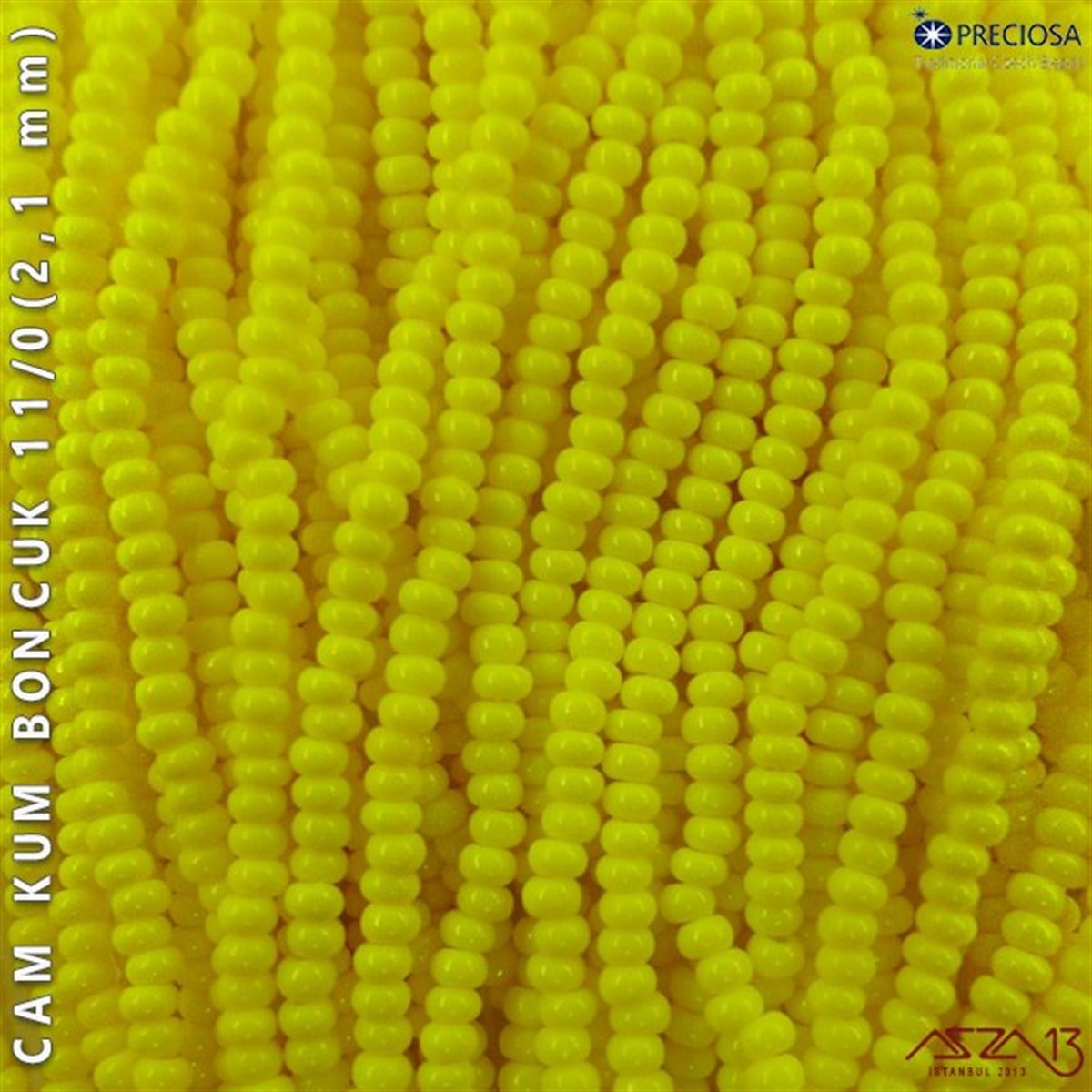 Cam Kum BoncukBONCUK ve TAŞPreciosaSarı Cam Kum Boncuk 11/0 (2,1 mm)  40 gr