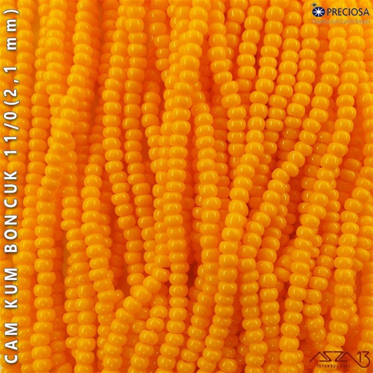 Cam Kum BoncukBONCUK ve TAŞPreciosaTuruncu Cam Kum Boncuk 11/0 (2,1 mm) 40 gr