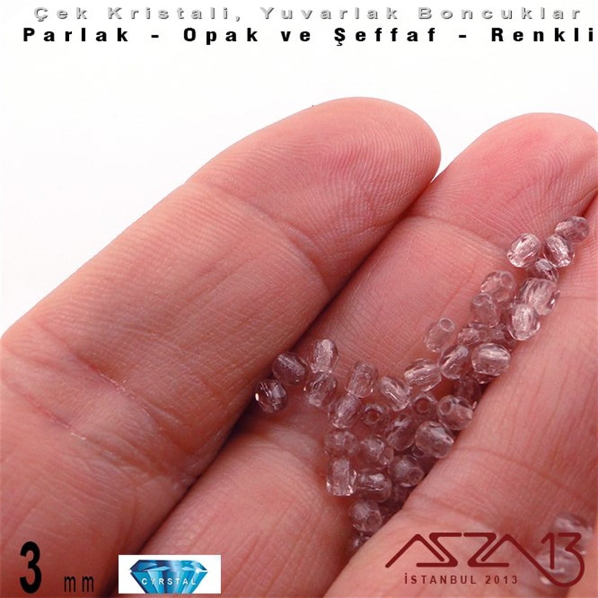Çek Kristal BoncukBONCUK ve TAŞMarkasızÇek Kristal Boncuk - Fire Polish - Yuvarlak - 3 mm - Light Violet - 48 Adet