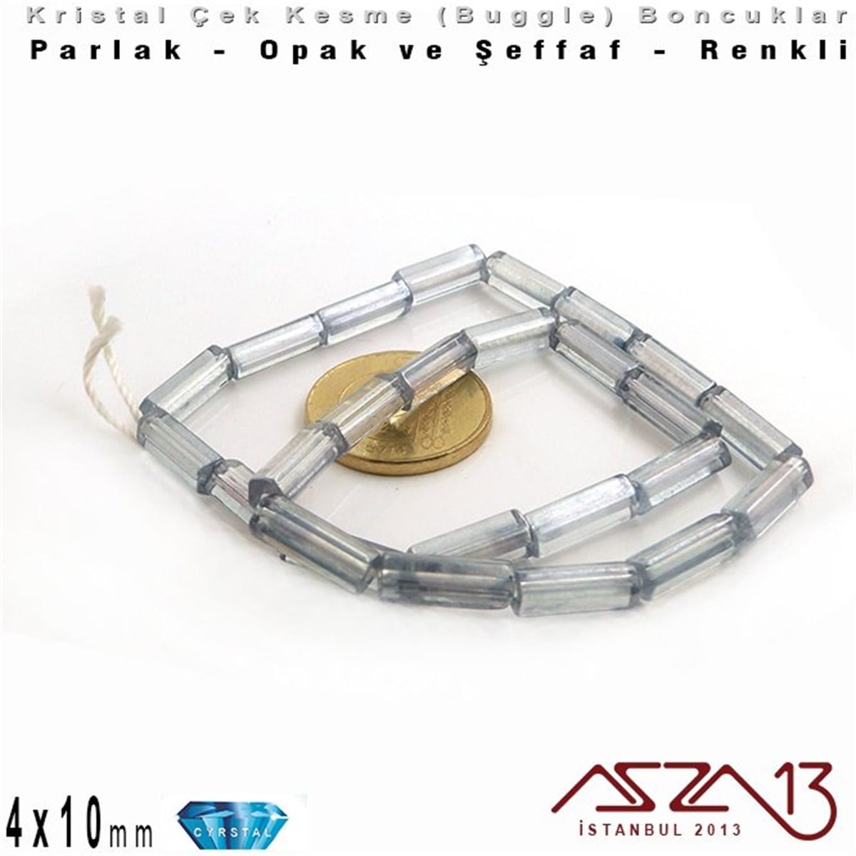 Çek Kristal BoncuklarBONCUK ve TAŞPreciosaÇek Kristal, Beşgen Çubuk Boncuk - 4x10 mm - Karışık Renk (Crystalblue) - 25 Adet