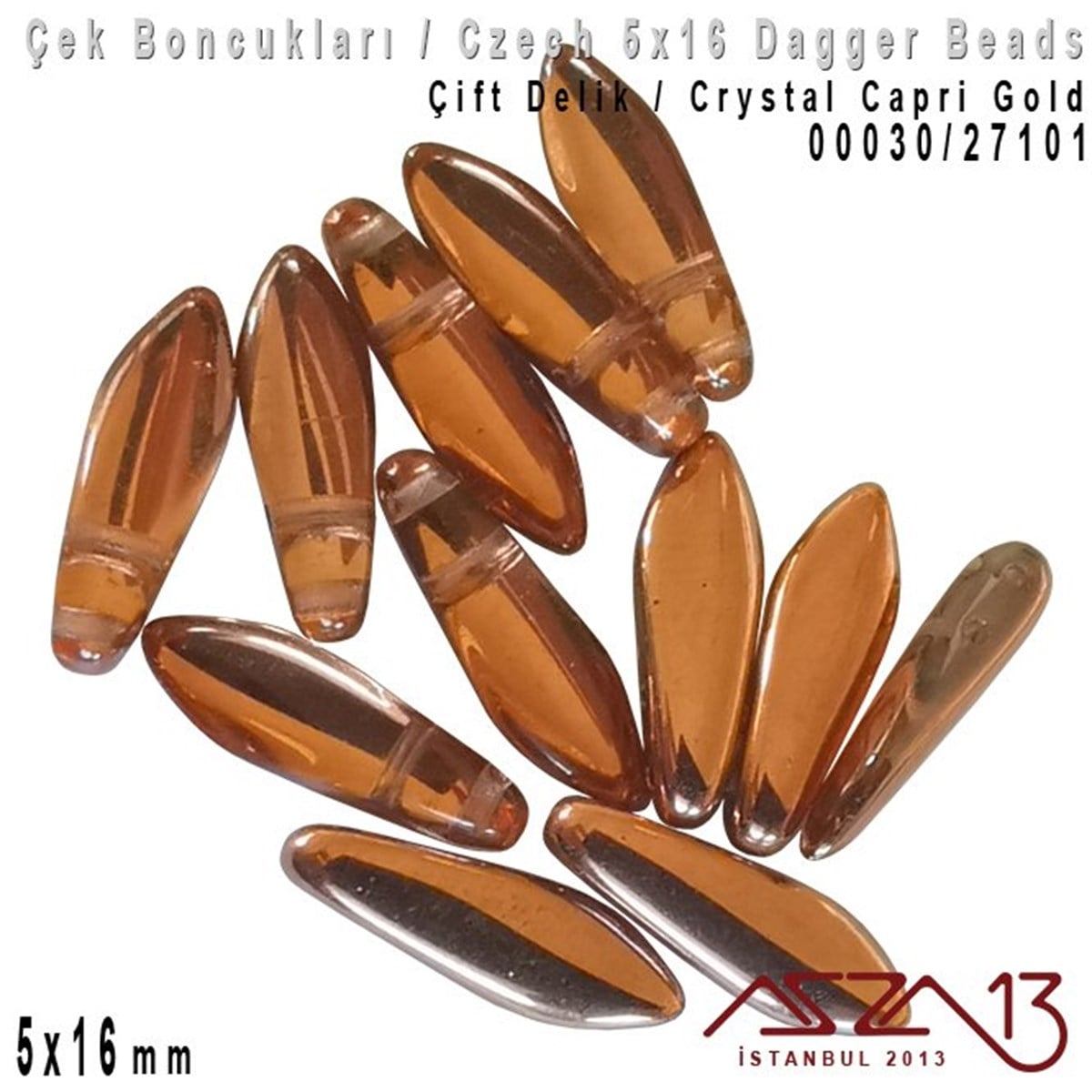 Dagger BoncukÇek BoncuklarıMarkasızDagger Boncuk - 5x16 mm - 00030*27101 / 12 Adet