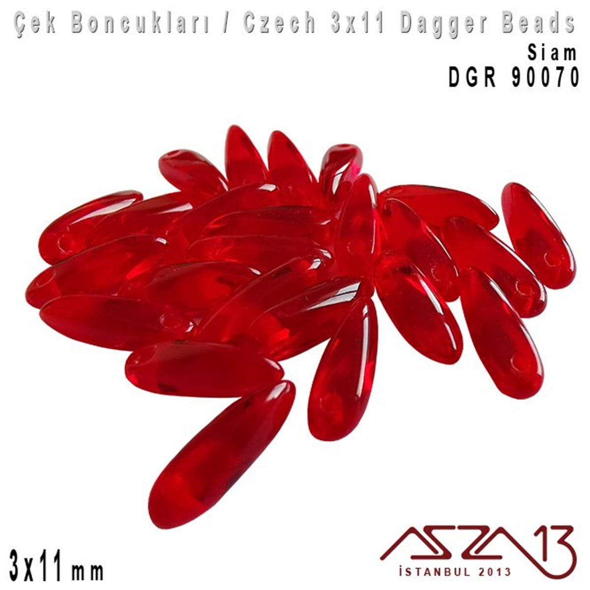 Dagger BoncukÇek BoncuklarıMarkasızDagger Boncuk - 3x11 mm - DGR*90070 / 24 Adet