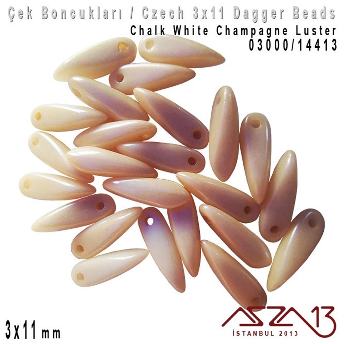 Dagger BoncukÇek BoncuklarıMarkasızDagger Boncuk - 3x11 mm - 03000*14413 / 24 Adet