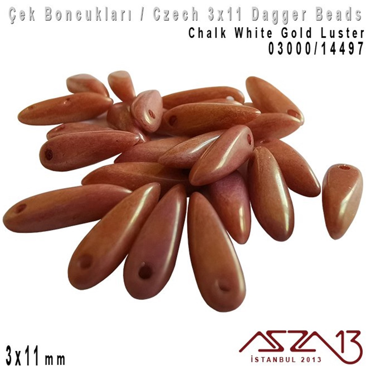 Dagger BoncukÇek BoncuklarıMarkasızDagger Boncuk - 3x11 mm - 03000*14497 / 24 Adet