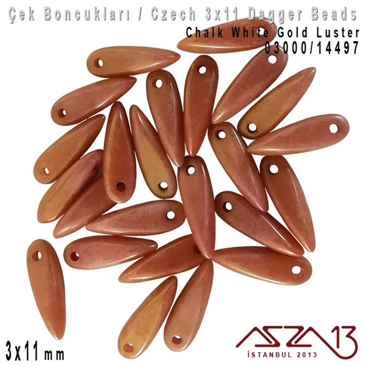 Dagger BoncukÇek BoncuklarıMarkasızDagger Boncuk - 3x11 mm - 03000*14497 / 24 Adet