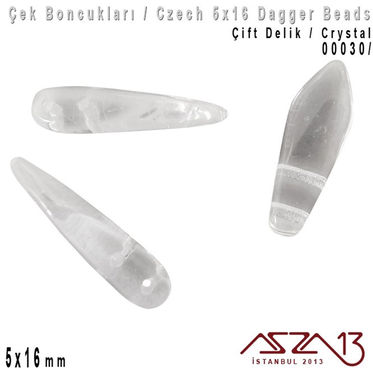 Dagger BoncukÇek BoncuklarıMarkasızDagger Boncuk - 5x16 mm - 00030* / 12 Adet