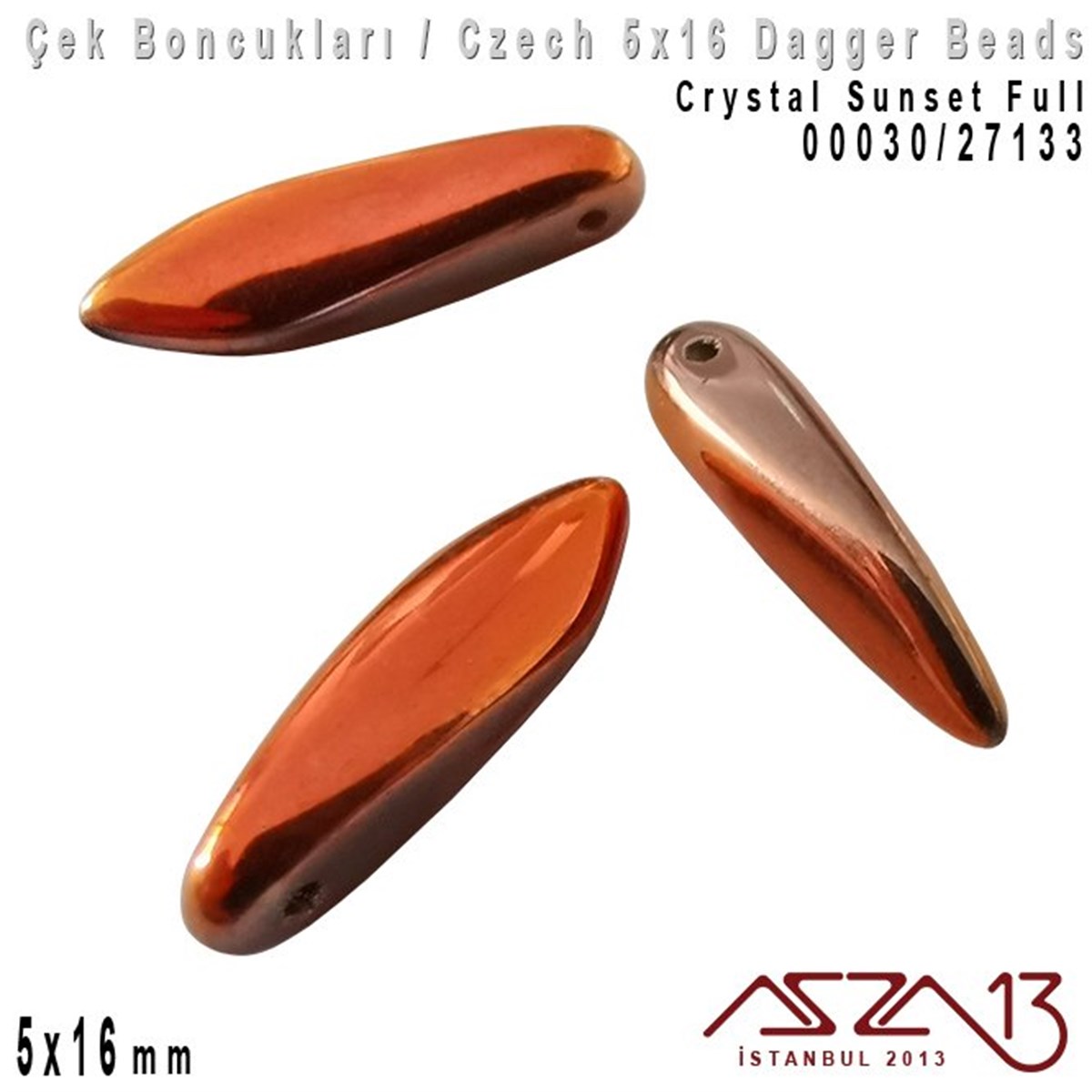 Dagger BoncukÇek BoncuklarıMarkasızDagger Boncuk - 5x16 mm - 00030*27133 / 12 Adet