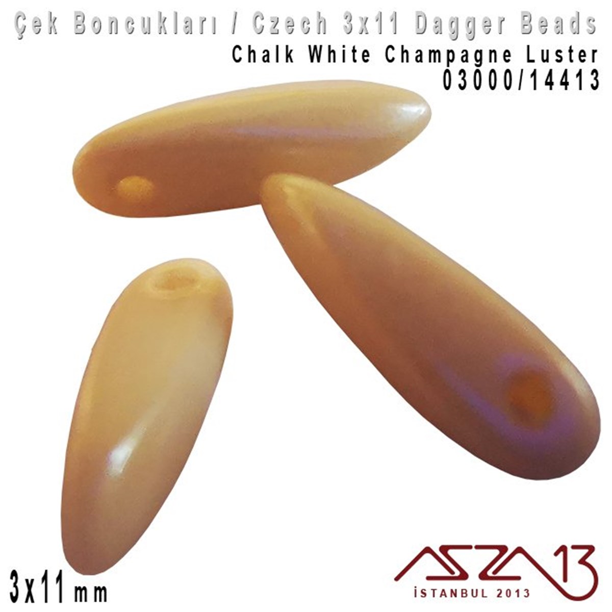 Dagger BoncukÇek BoncuklarıMarkasızDagger Boncuk - 3x11 mm - 03000*14413 / 24 Adet