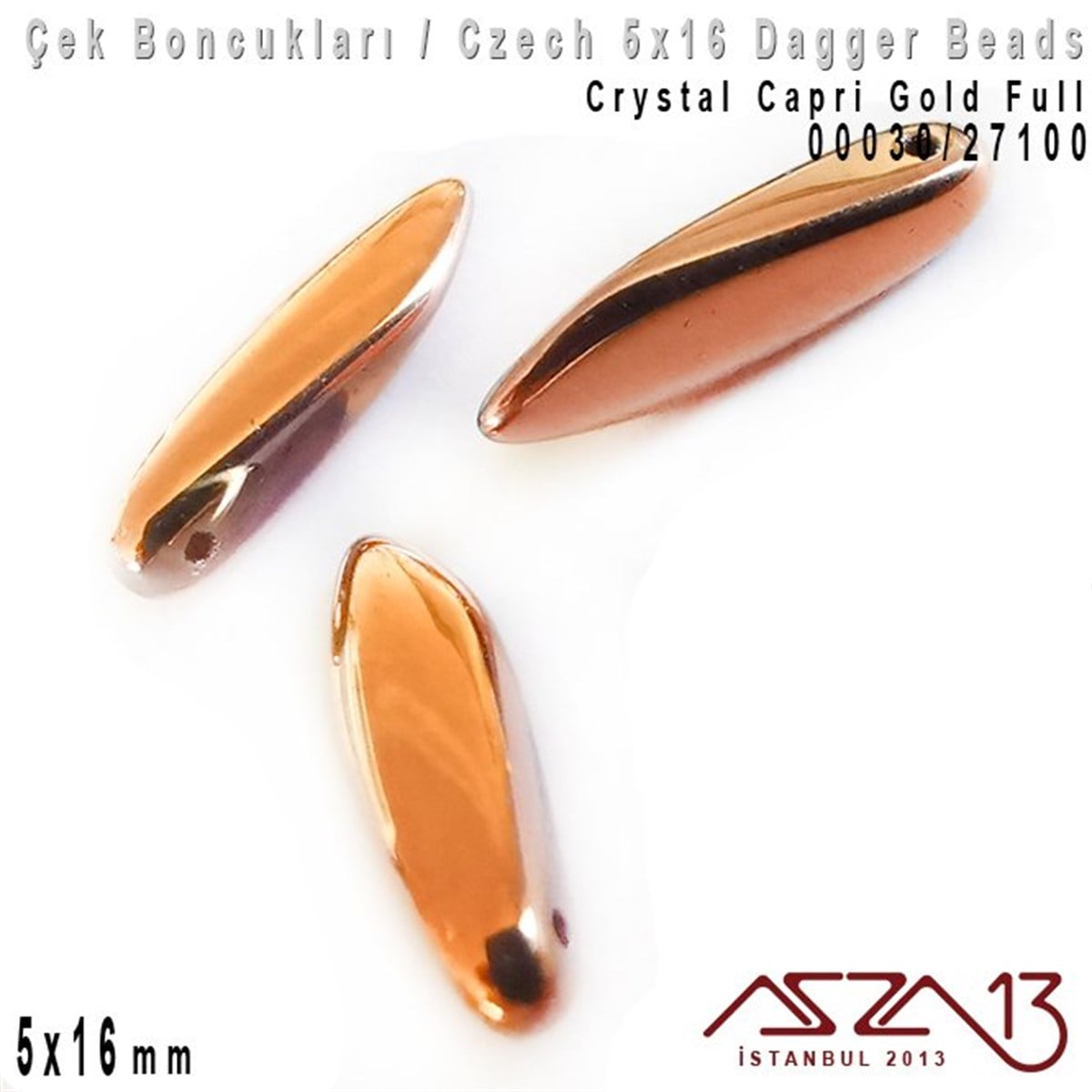 Dagger BoncukÇek BoncuklarıMarkasızDagger Boncuk - 5x16 mm - 00030*27100 / 12 Adet
