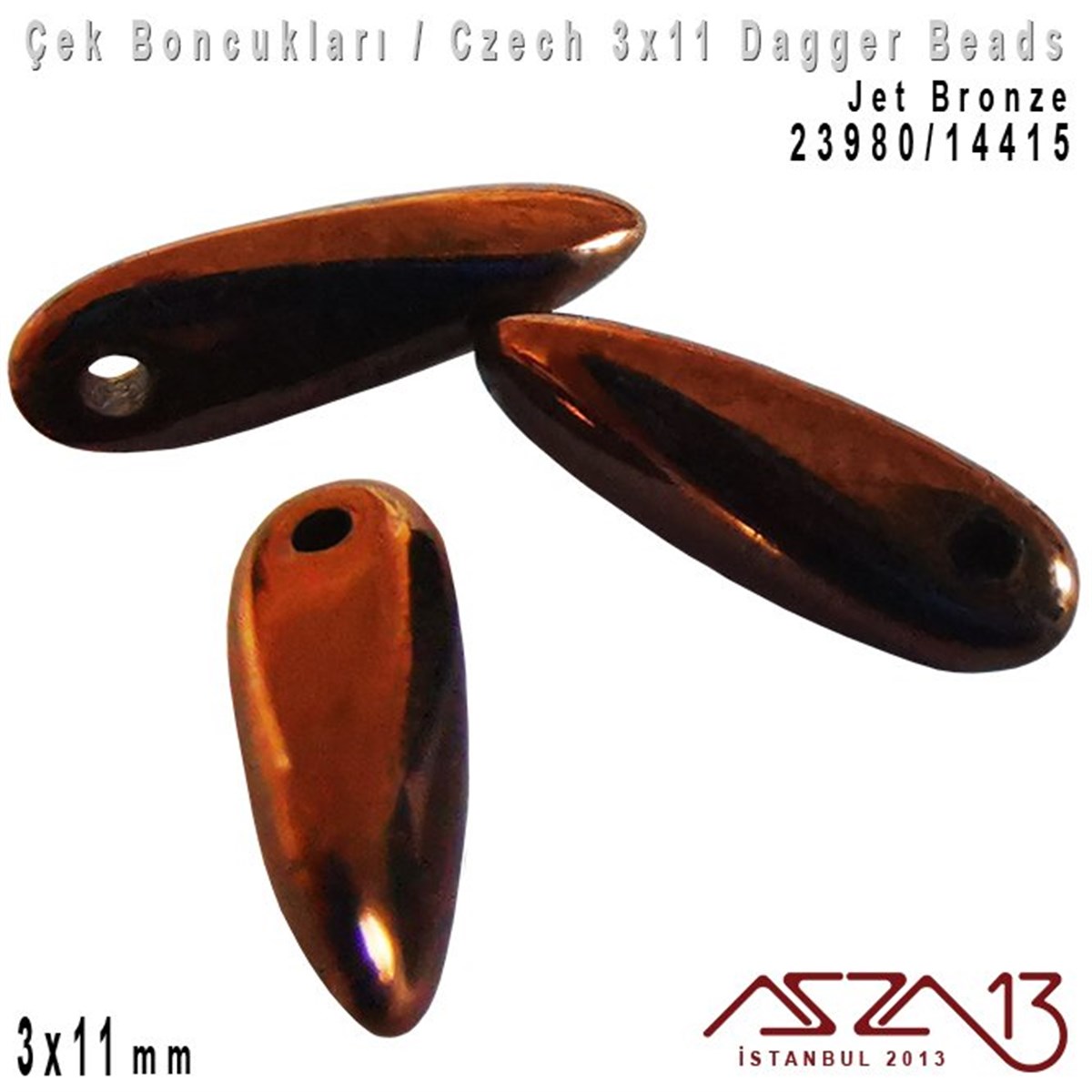 Dagger BoncukÇek BoncuklarıMarkasızDagger Boncuk - 3x11 mm - 23980*14415 / 24 Adet