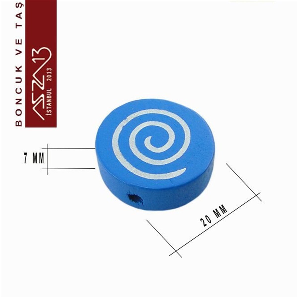 Dekoratif BoncukBONCUK ve TAŞMarkasızYuvarlak 20 mm, Spiral Desenli Ahşap Boncuk (5,6 Gr) / Paket İçeriği 4 Adet